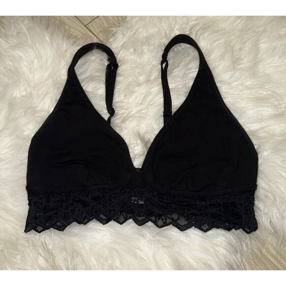 Vintage Cosabella Triangle Bralette Bra Lace Unpadded WF Womens M Medium Black - Picture 2 of 5
